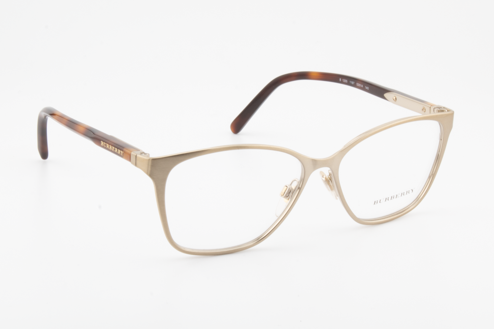 Burberry B1255  Male Square Glasses Frame Gold, Tortoise 53mm