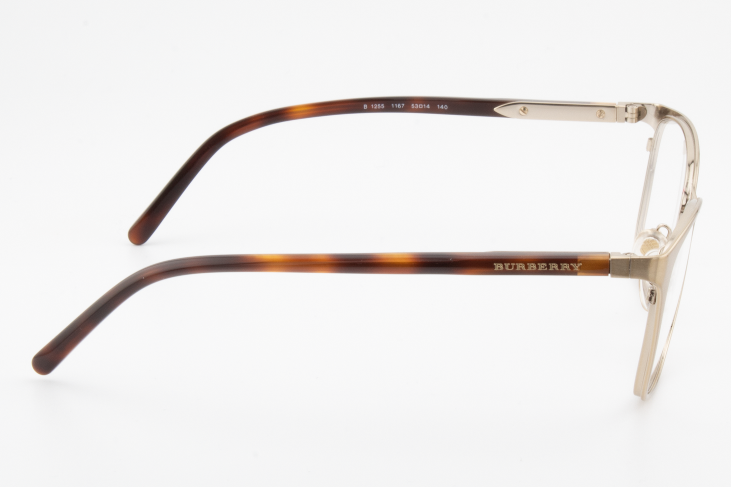 Burberry B1255  Male Square Glasses Frame Gold, Tortoise 53mm