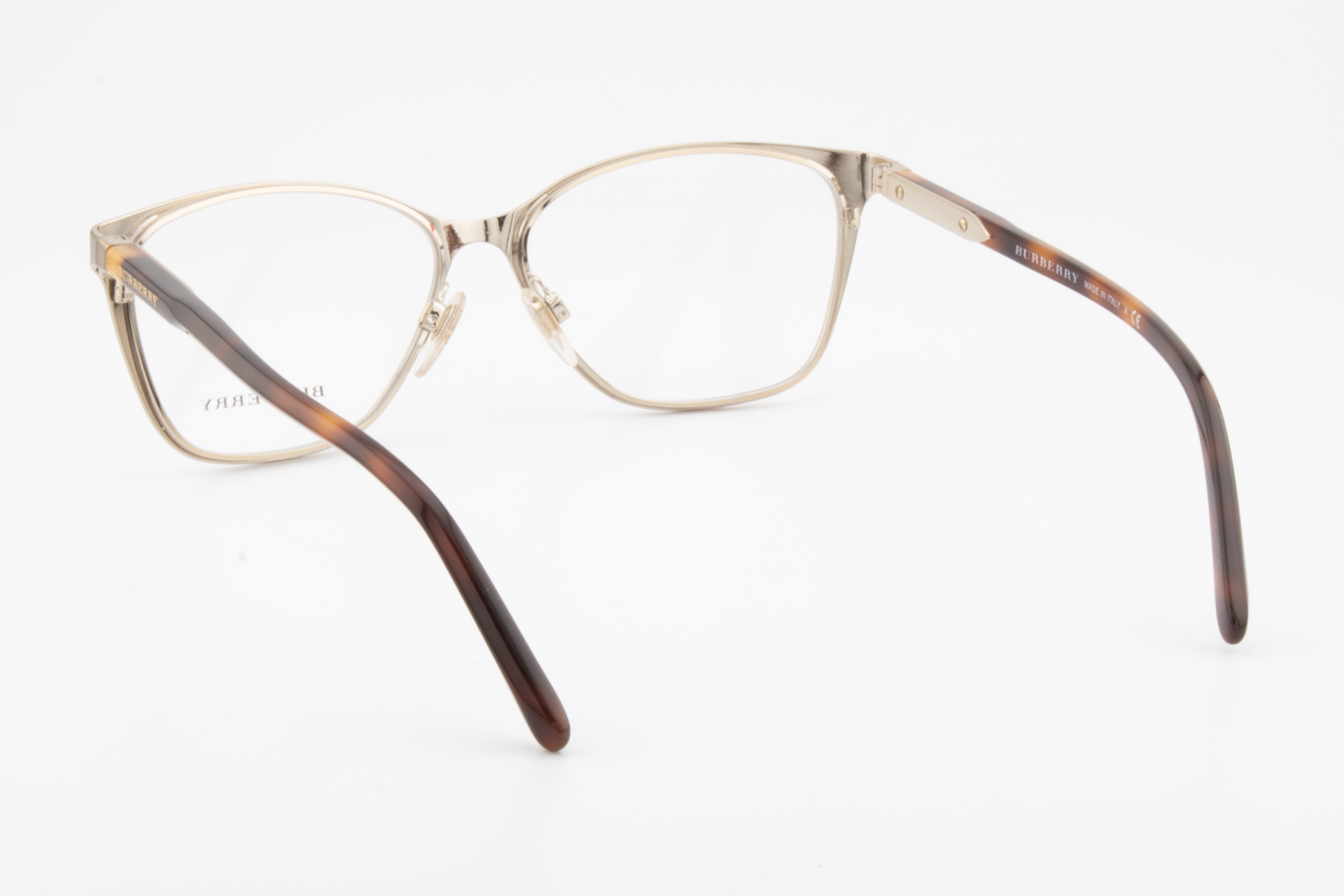 Burberry B1255  Male Square Glasses Frame Gold, Tortoise 53mm