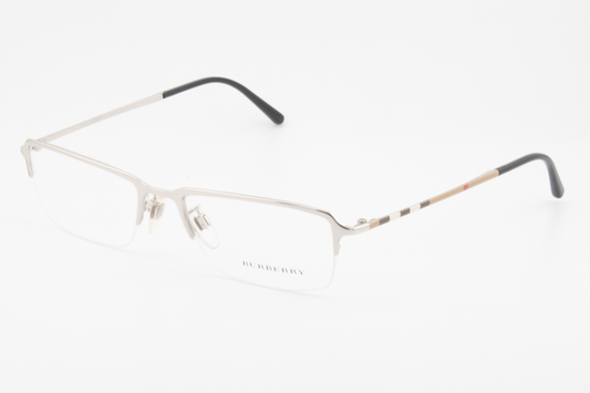Burberry B1257  Male Rectangular Glasses Frame Silver/Plaid 53mm