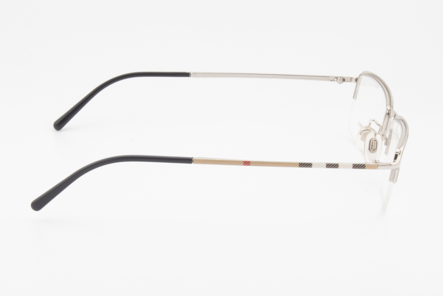 Burberry B1257  Male Rectangular Glasses Frame Silver/Plaid 53mm