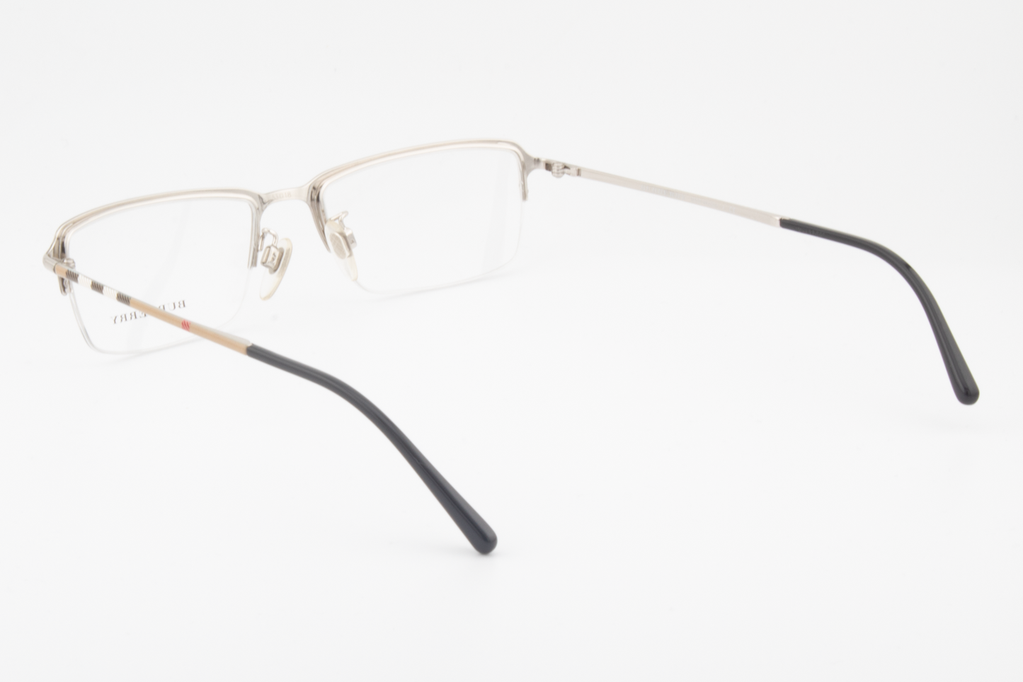 Burberry B1257  Male Rectangular Glasses Frame Silver/Plaid 53mm