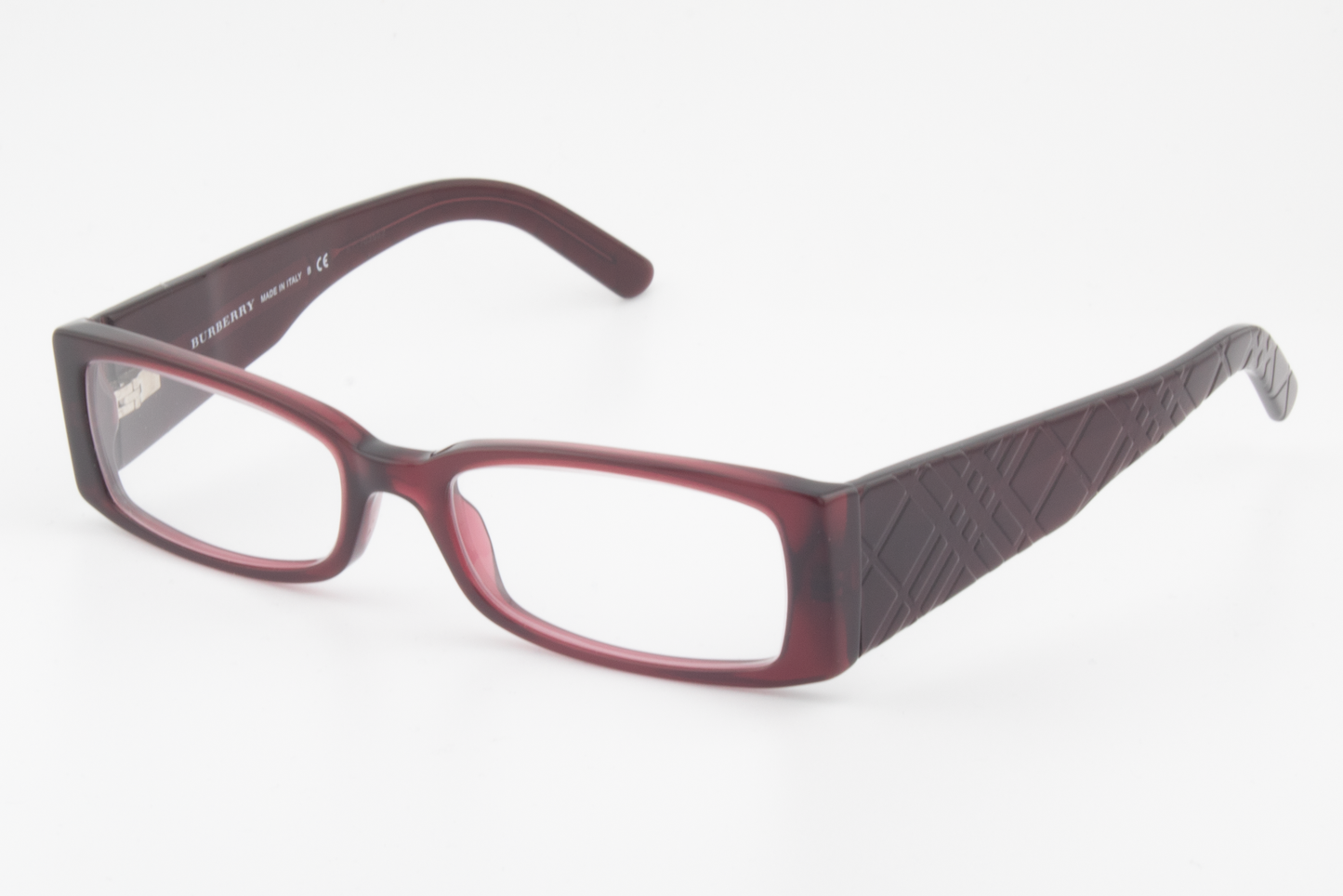 Burberry B2080  Female Rectangular Glasses Frame Wine Red 50mm