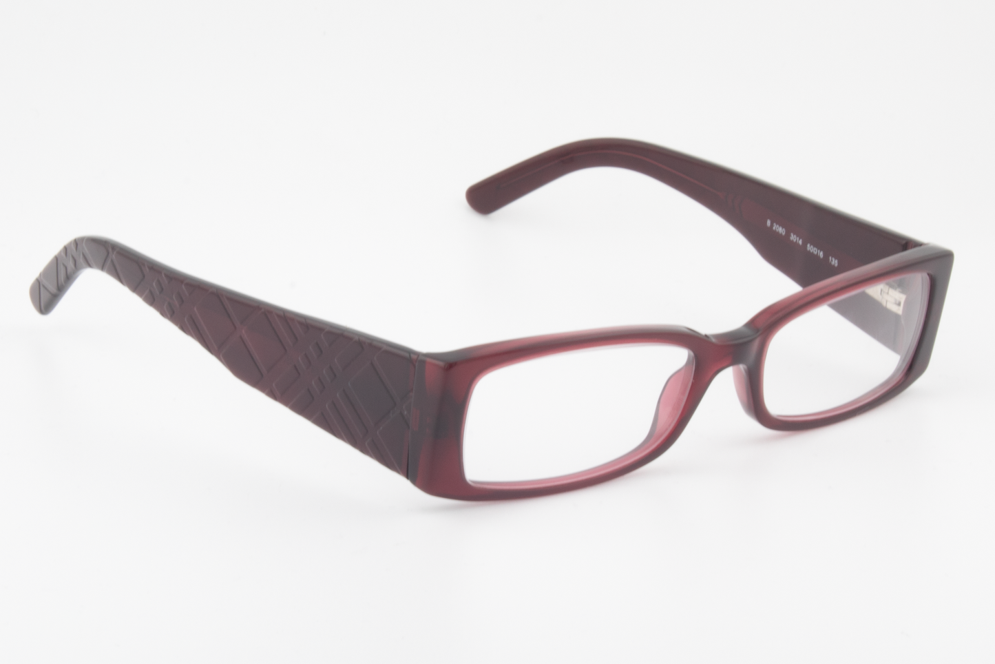 Burberry B2080  Female Rectangular Glasses Frame Wine Red 50mm