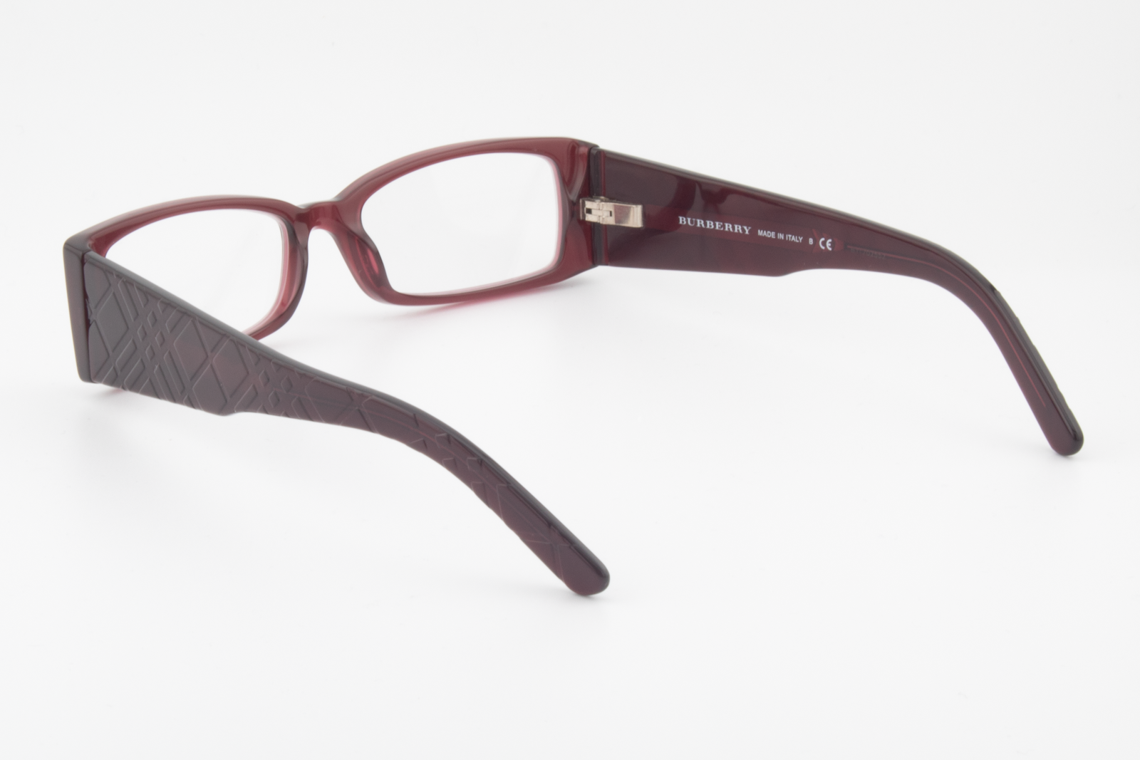 Burberry B2080  Female Rectangular Glasses Frame Wine Red 50mm