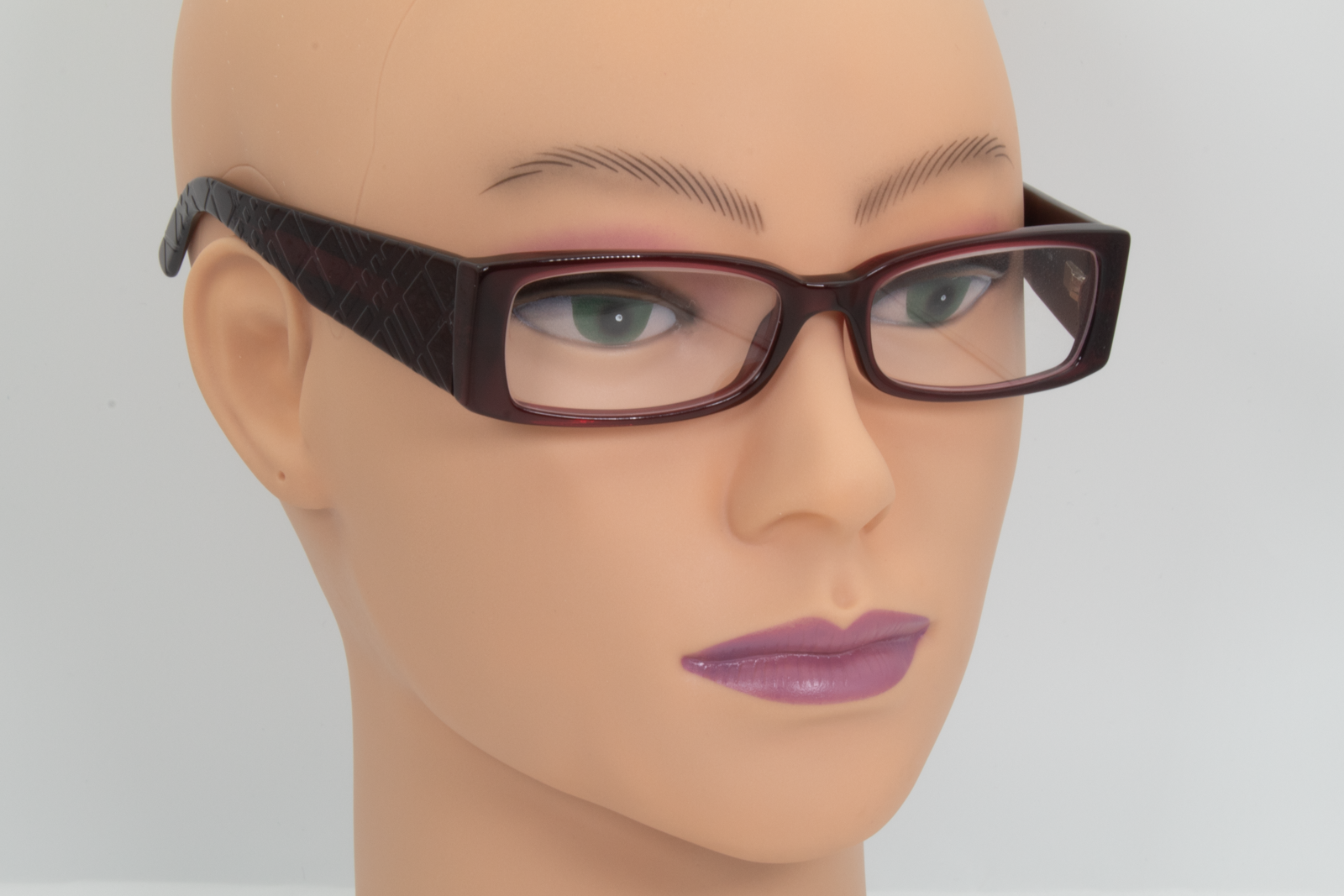 Burberry B2080  Female Rectangular Glasses Frame Wine Red 50mm