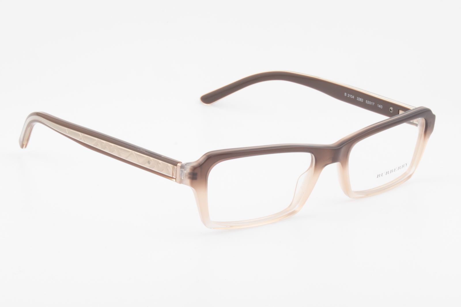 Burberry B2104  Female Rectangular Glasses Frame Brown/Beige/Gold 52mm
