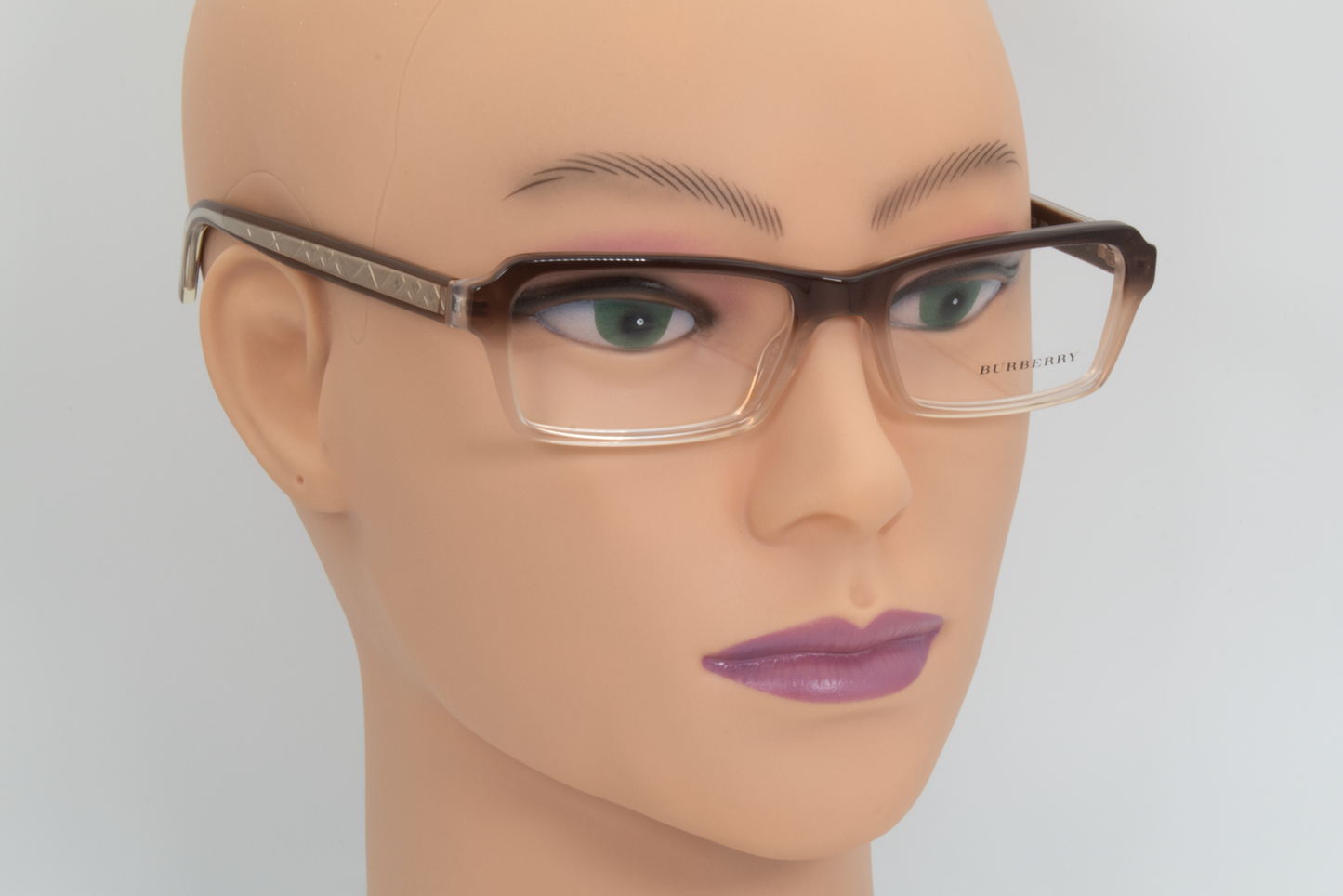 Burberry B2104  Female Rectangular Glasses Frame Brown/Beige/Gold 52mm