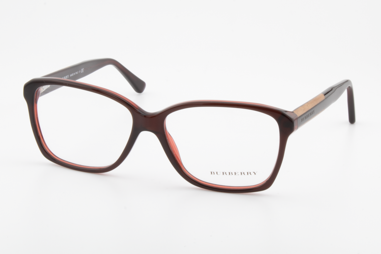 Burberry B2121  Female Square Glasses Frame Dark Red 54mm