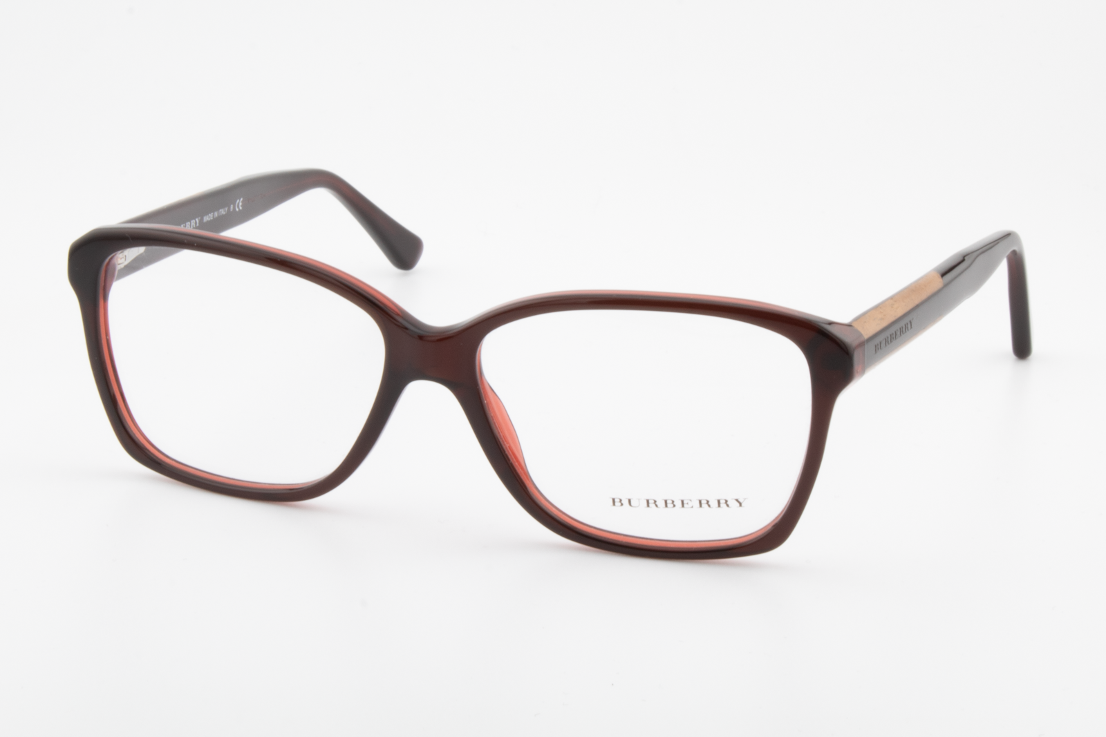Burberry B2121  Female Square Glasses Frame Dark Red 54mm