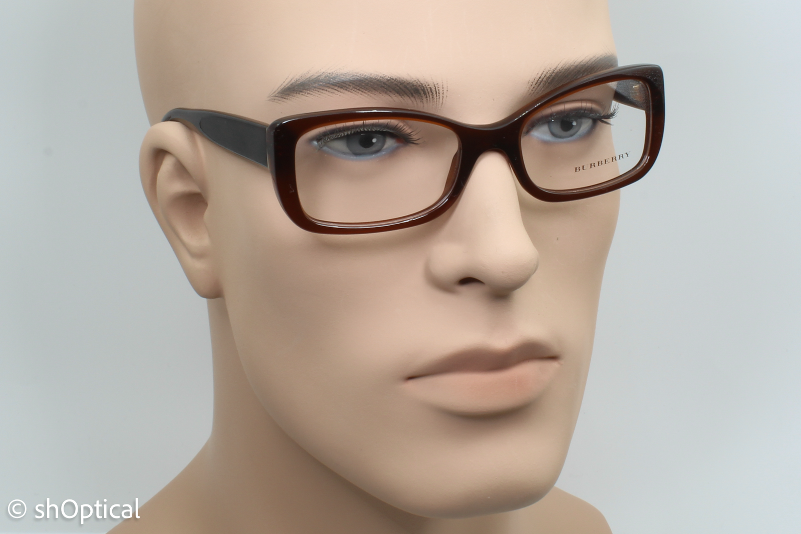 Burberry B2130  Female Rectangular Glasses Frame Brown Check 51mm