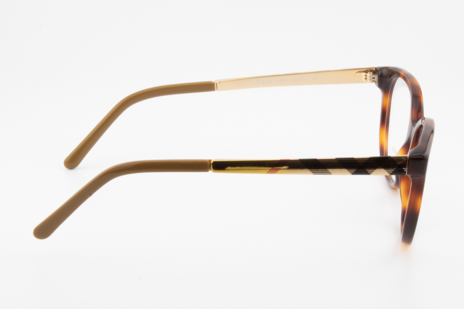 Burberry B2142  Female Round Glasses Frame Tortoise, Gold 51mm