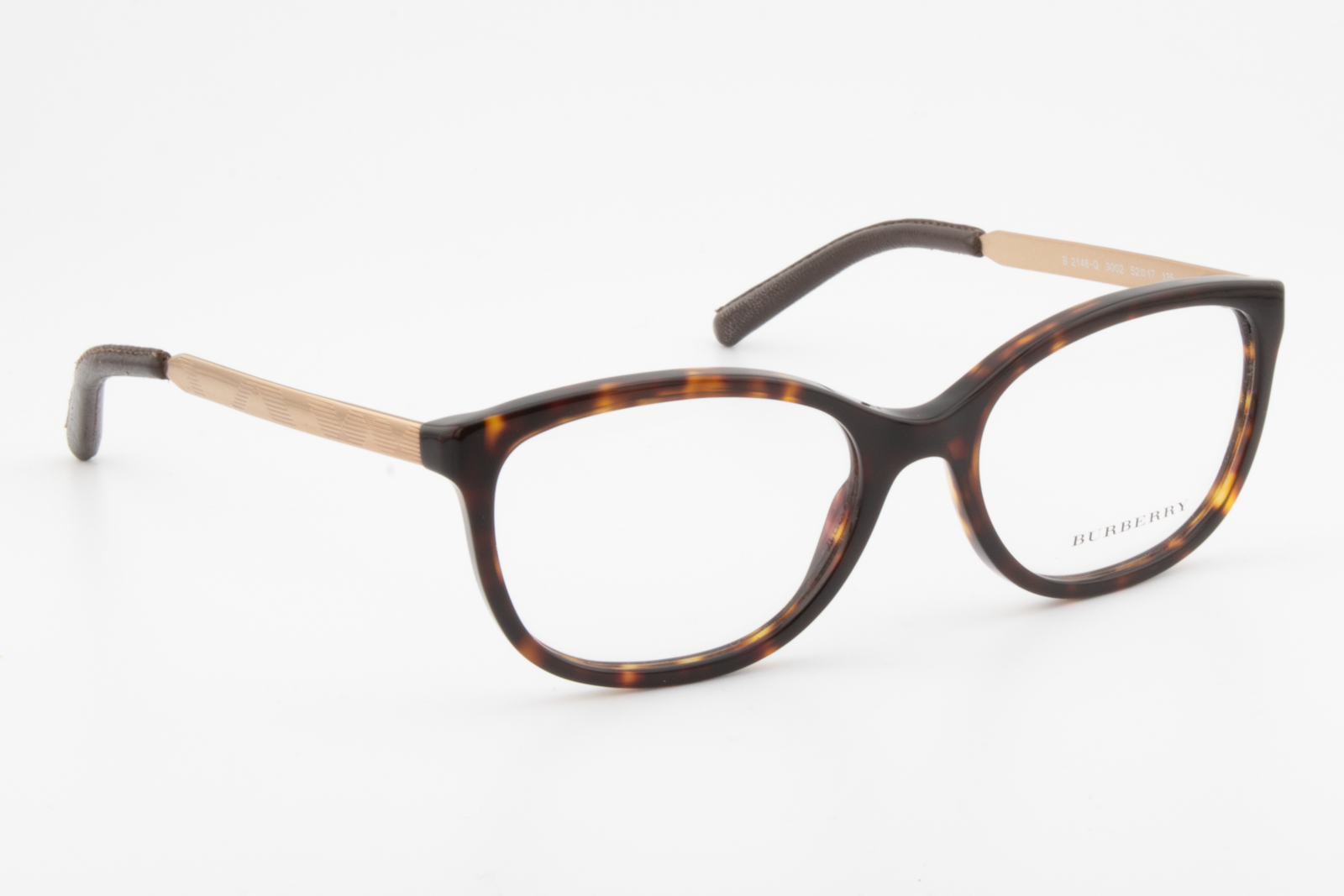 Burberry B2148-Q  Female Square Glasses Frame Brown Havana, Gold 52mm