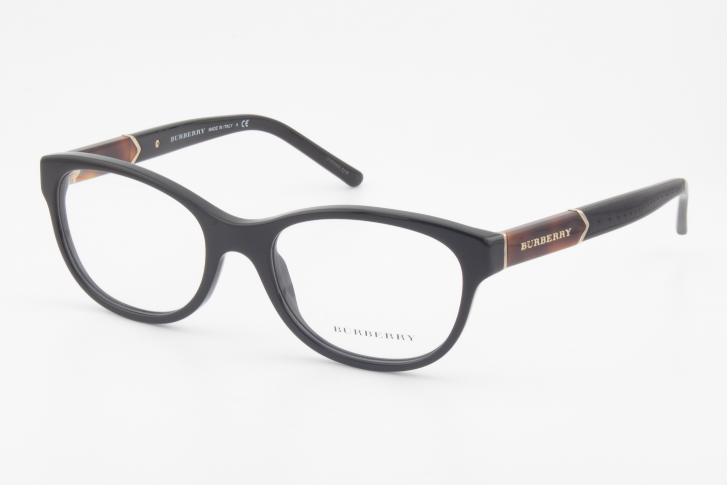 Burberry B2151  Female Rectangular Glasses Frame Black, Brown Havana 52mm