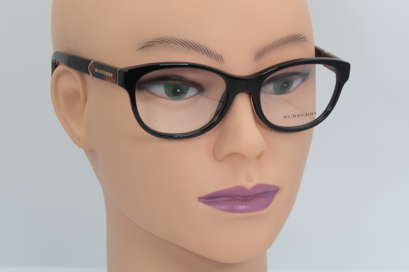 Burberry B2151  Female Rectangular Glasses Frame Black, Brown Havana 52mm