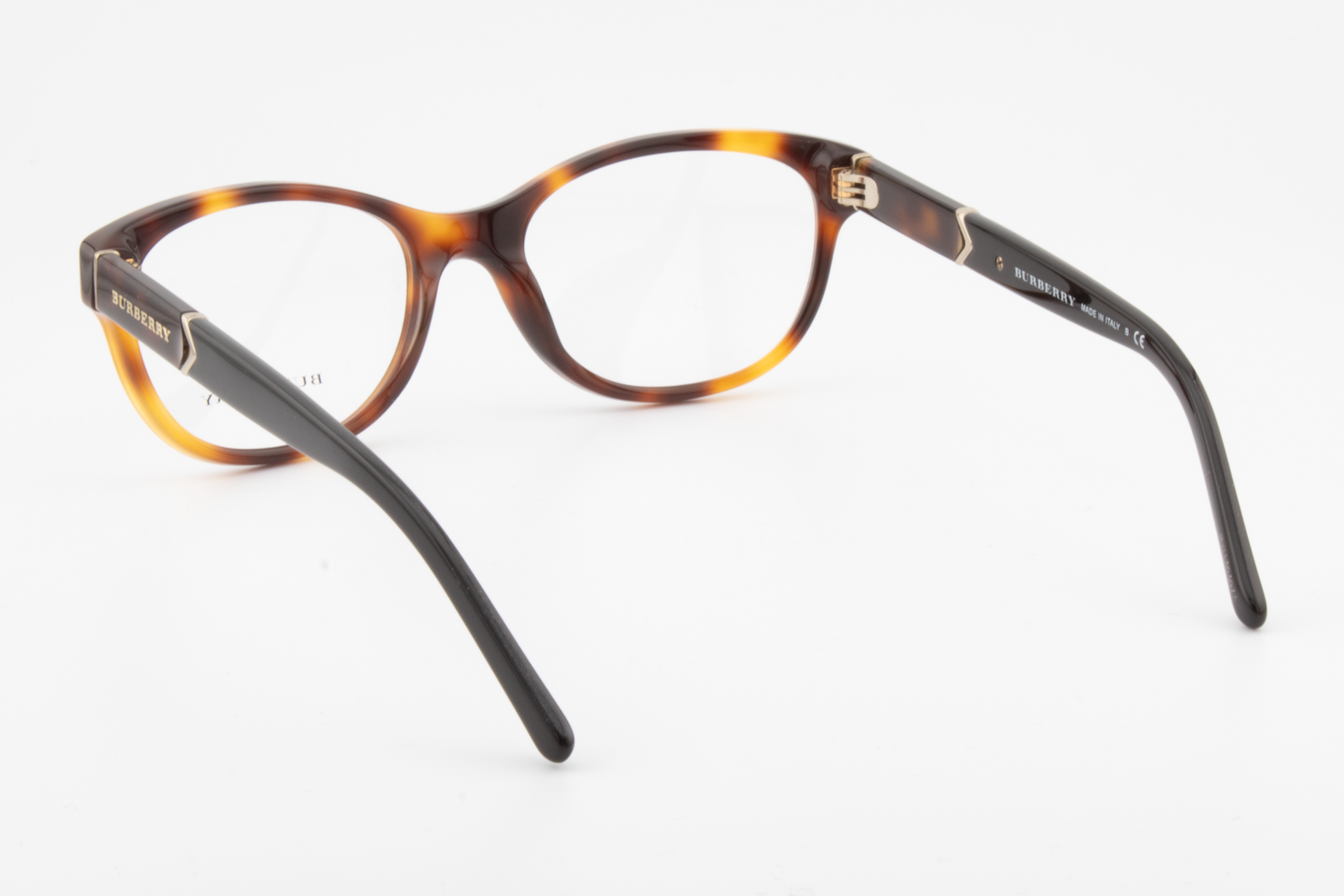 Burberry B2151  Female Rectangular Glasses Frame Black, Brown Havana 52mm