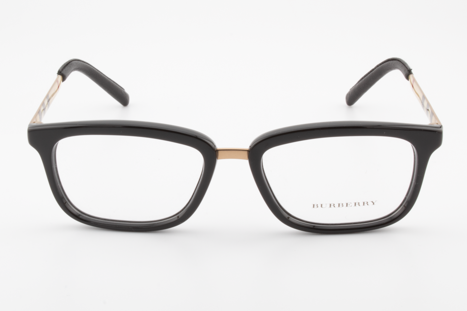Burberry B2160-Q  Unisex Rectangular Glasses Frame Black, Gold 52mm