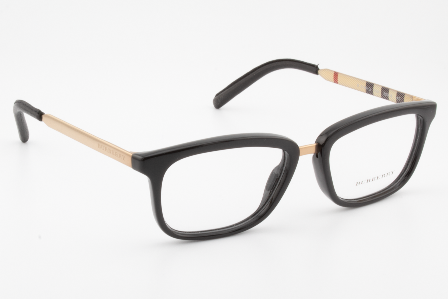 Burberry B2160-Q  Unisex Rectangular Glasses Frame Black, Gold 52mm