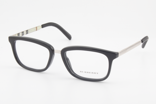 Burberry B2160-Q  Male Rectangular Glasses Frame Black/Silver 52mm