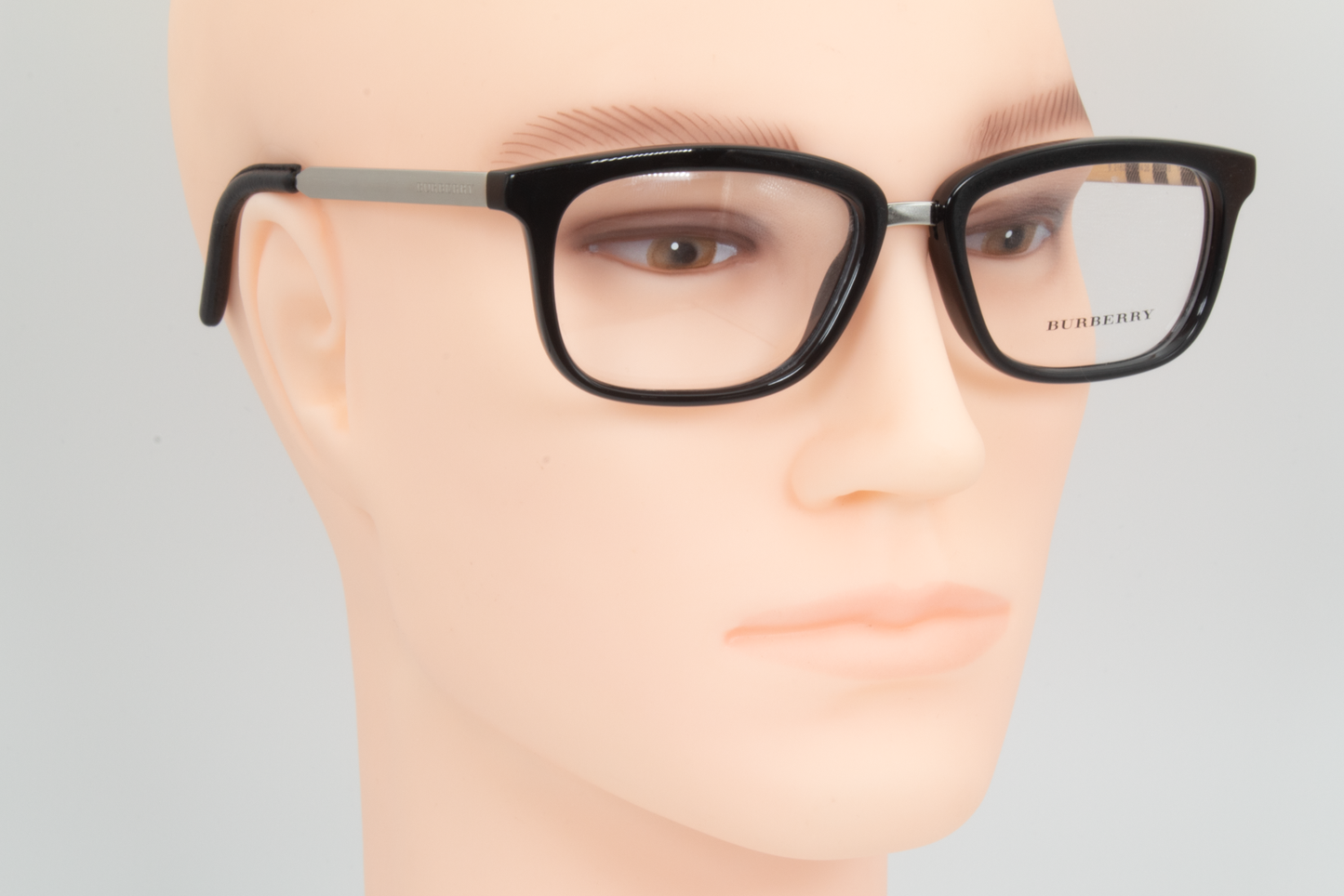 Burberry B2160-Q  Male Rectangular Glasses Frame Black/Silver 52mm