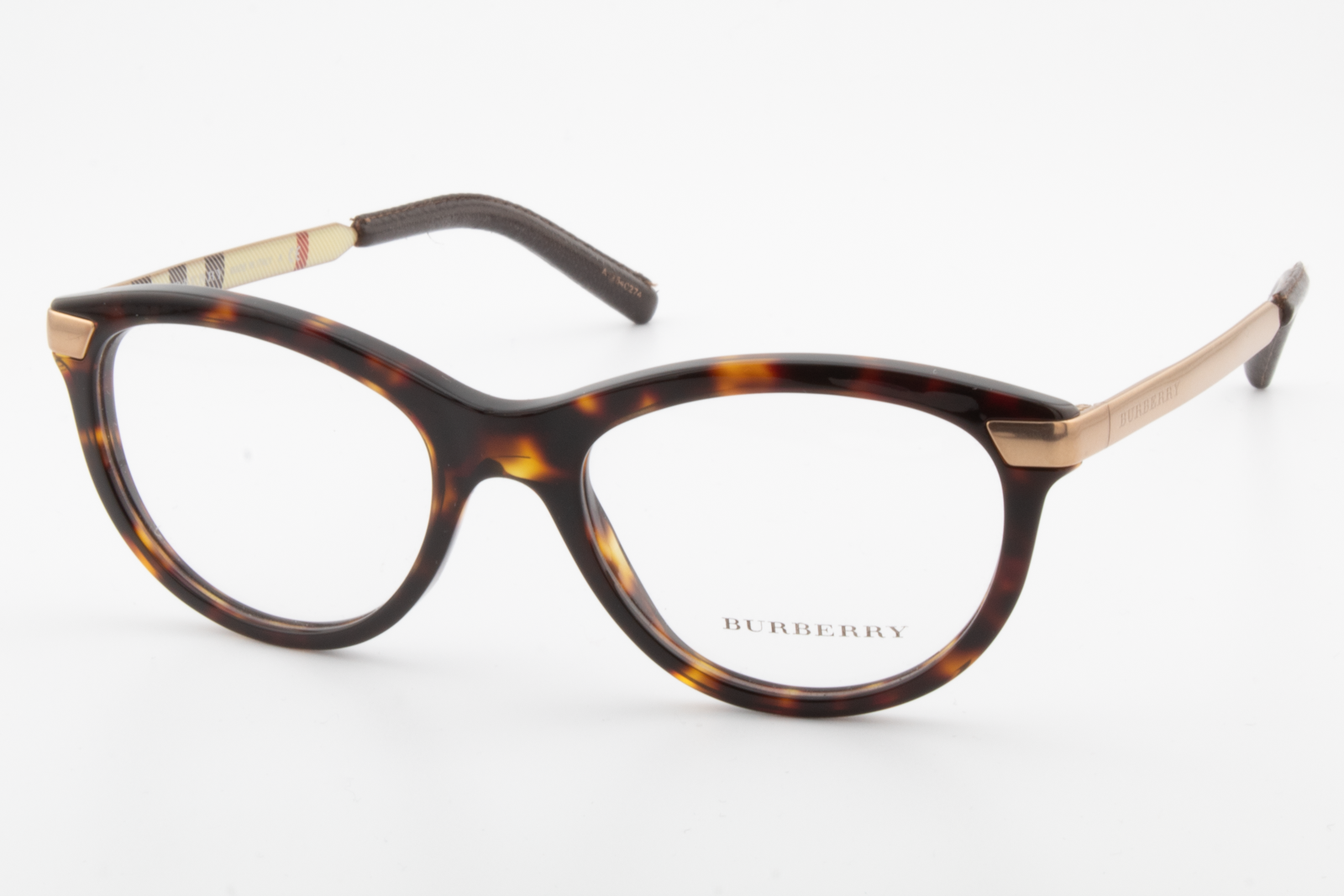 Burberry B2161-Q  Female Cat Eye Glasses Frame Brown Havana Gold 51mm