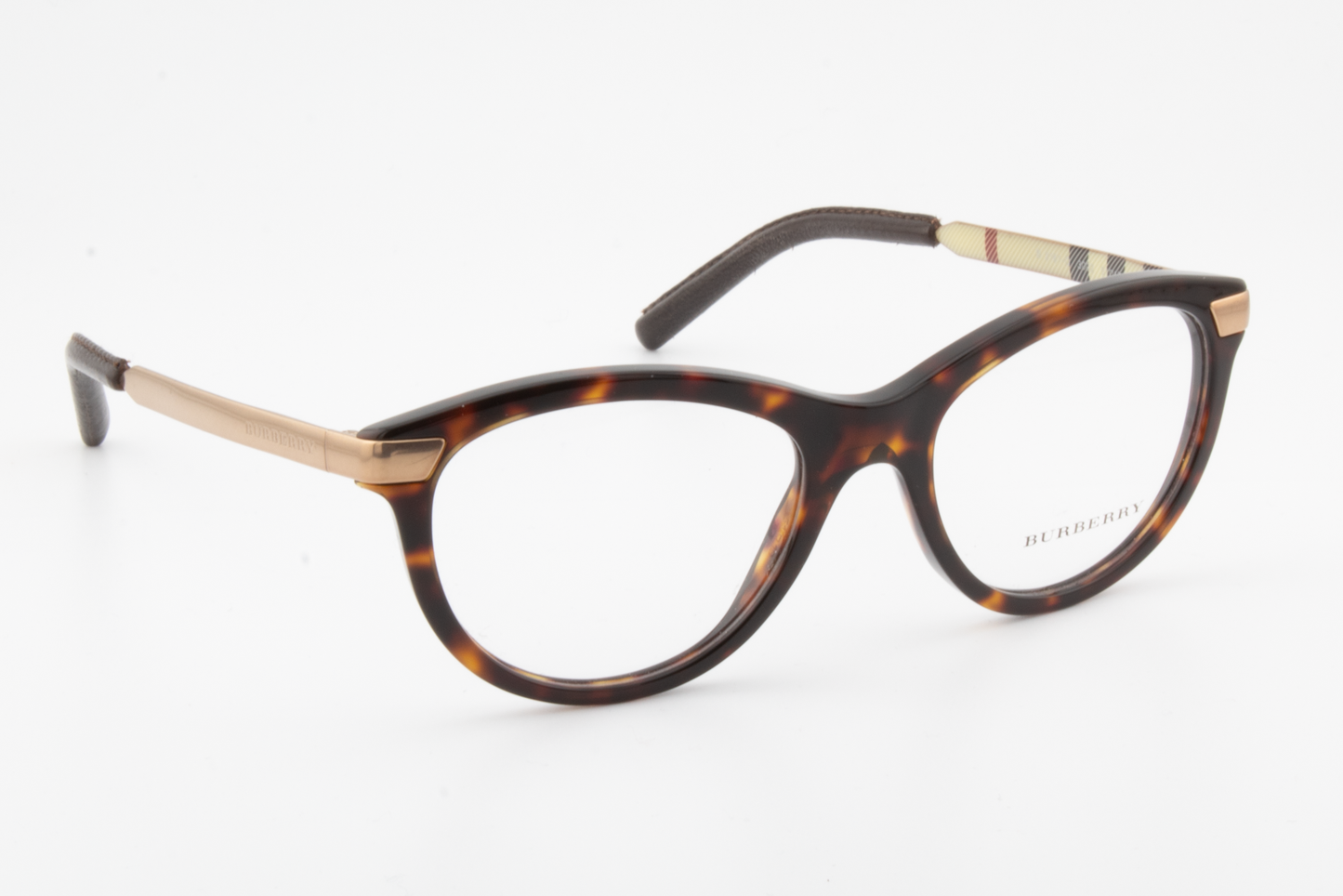Burberry B2161-Q  Female Cat Eye Glasses Frame Brown Havana Gold 51mm