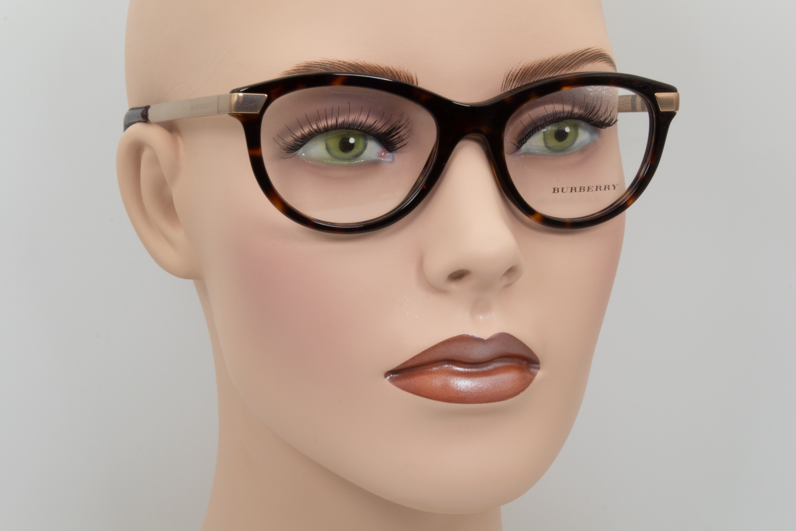 Burberry B2161-Q  Female Cat Eye Glasses Frame Brown Havana Gold 51mm