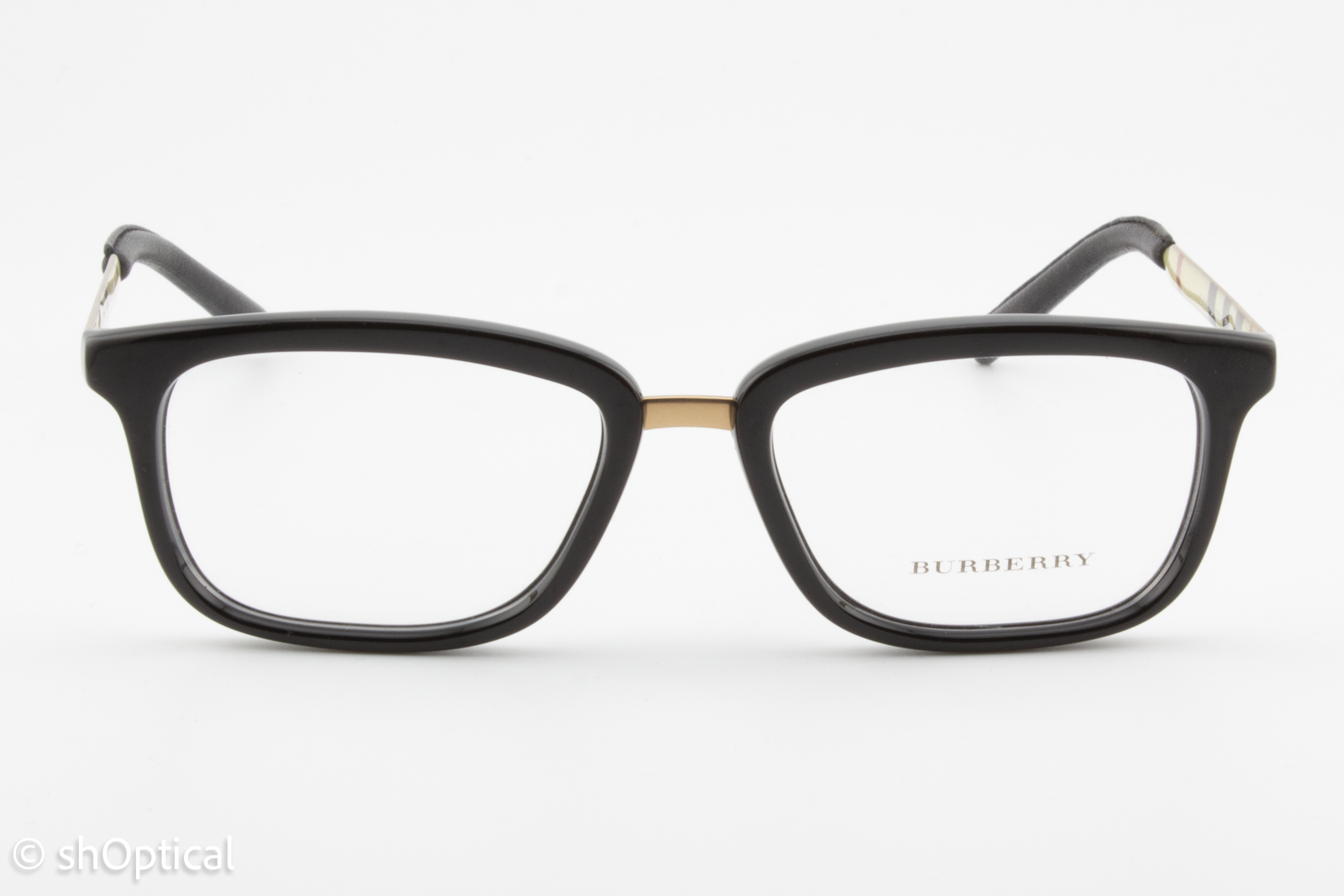 Burberry B2180-Q  Female Square Glasses Frame Black & Gold 52mm