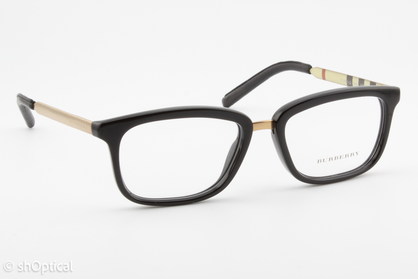 Burberry B2180-Q  Female Square Glasses Frame Black & Gold 52mm