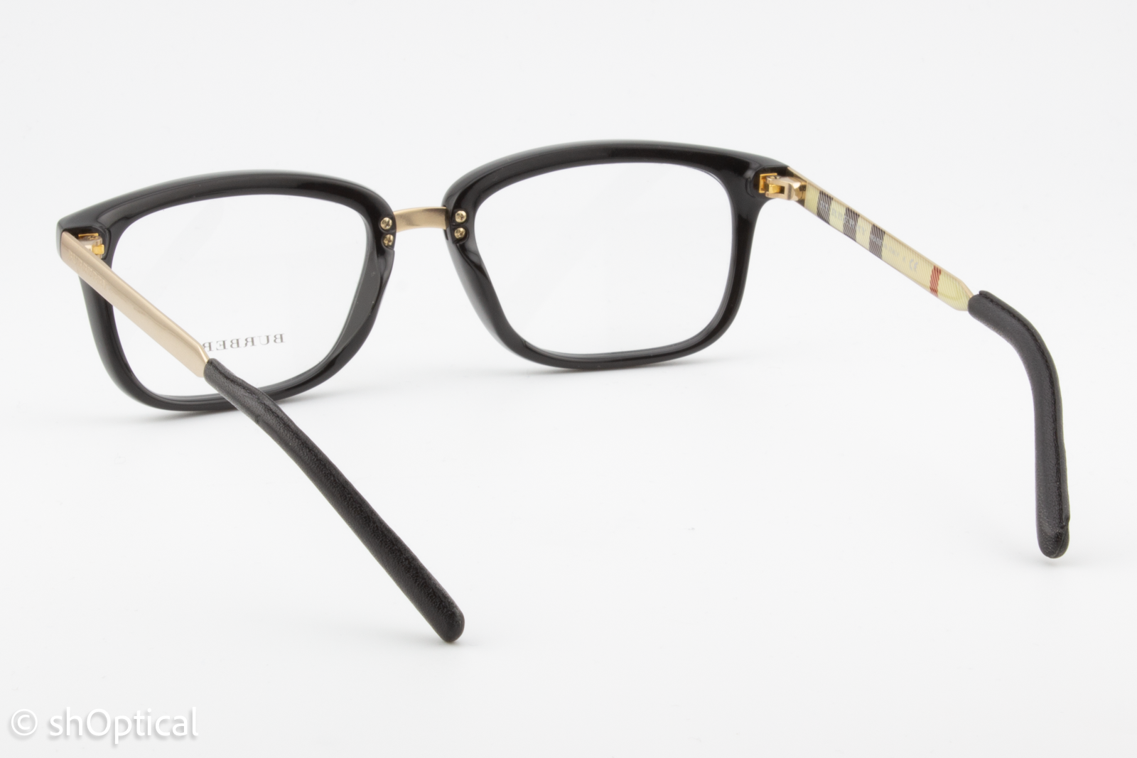 Burberry B2180-Q  Female Square Glasses Frame Black & Gold 52mm