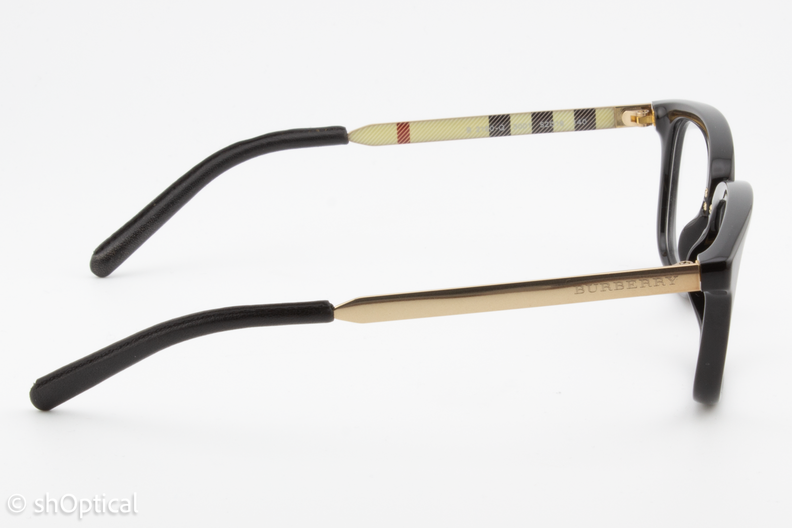 Burberry B2180-Q  Female Square Glasses Frame Black & Gold 52mm