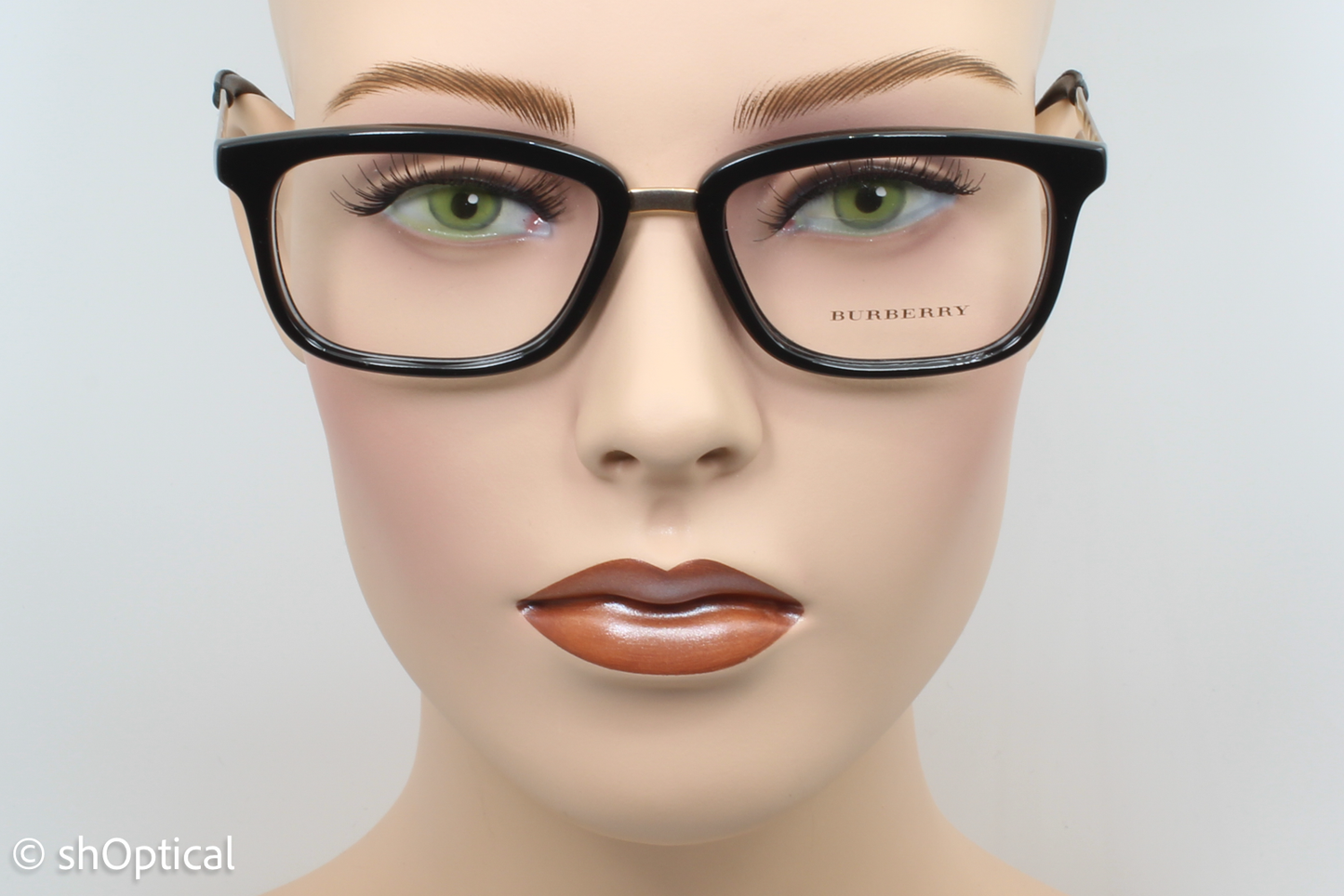 Burberry B2180-Q  Female Square Glasses Frame Black & Gold 52mm