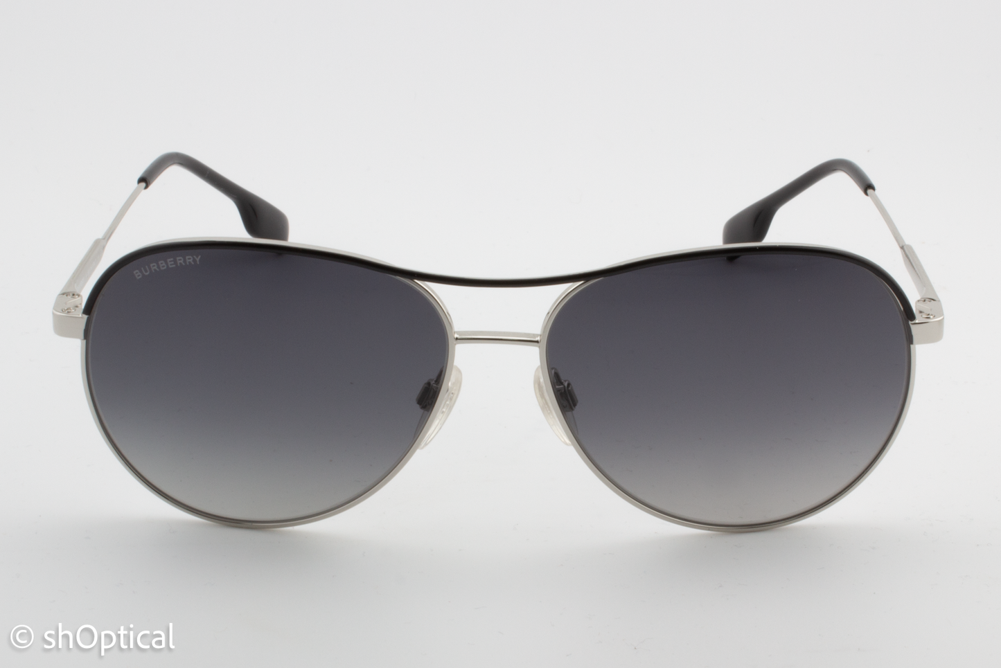 Burberry B3122 1005/T3 Unisex Full Rim Sunglasses Silver/Black 59mm