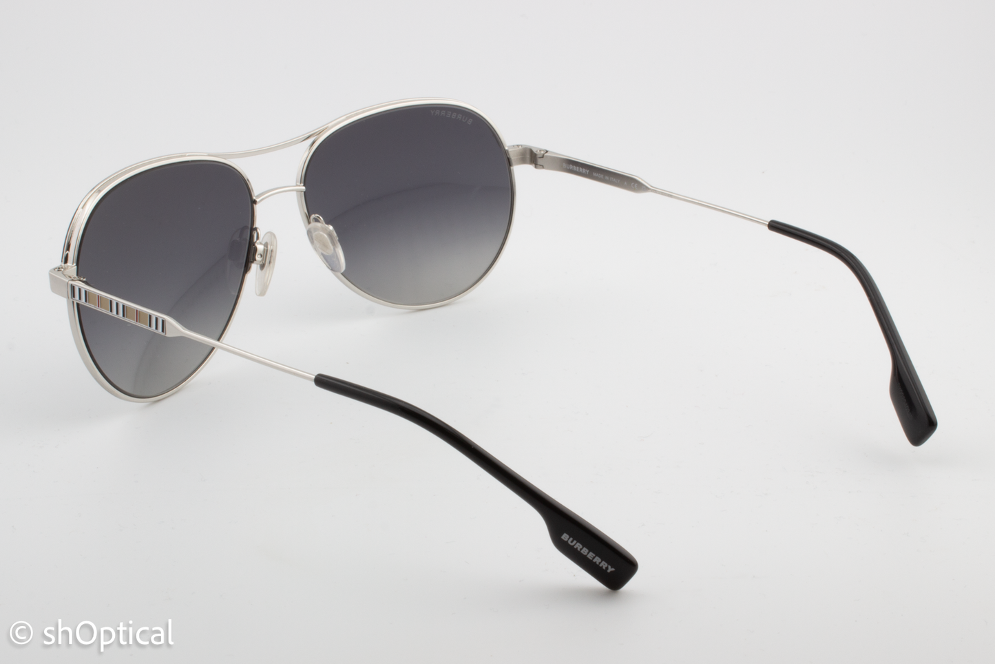 Burberry B3122 1005/T3 Unisex Full Rim Sunglasses Silver/Black 59mm