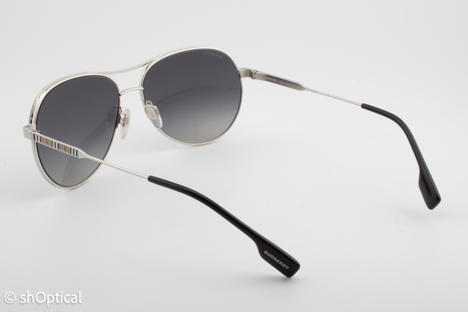 Burberry B3122 1005/T3 Unisex Full Rim Sunglasses Silver/Black 59mm