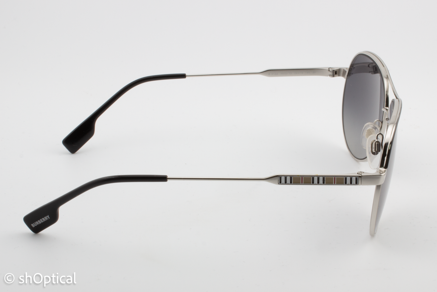 Burberry B3122 1005/T3 Unisex Full Rim Sunglasses Silver/Black 59mm