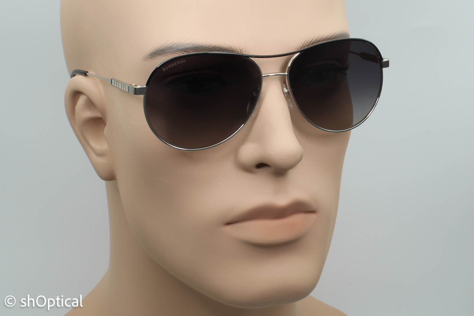 Burberry B3122 1005/T3 Unisex Full Rim Sunglasses Silver/Black 59mm