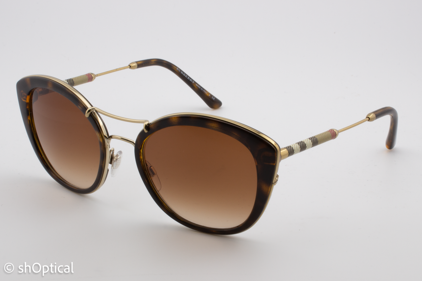 Burberry B4251-Q 3002/13 Womens Full Rim Sunglasses Tortoiseshell, Gold & Tartan 53mm