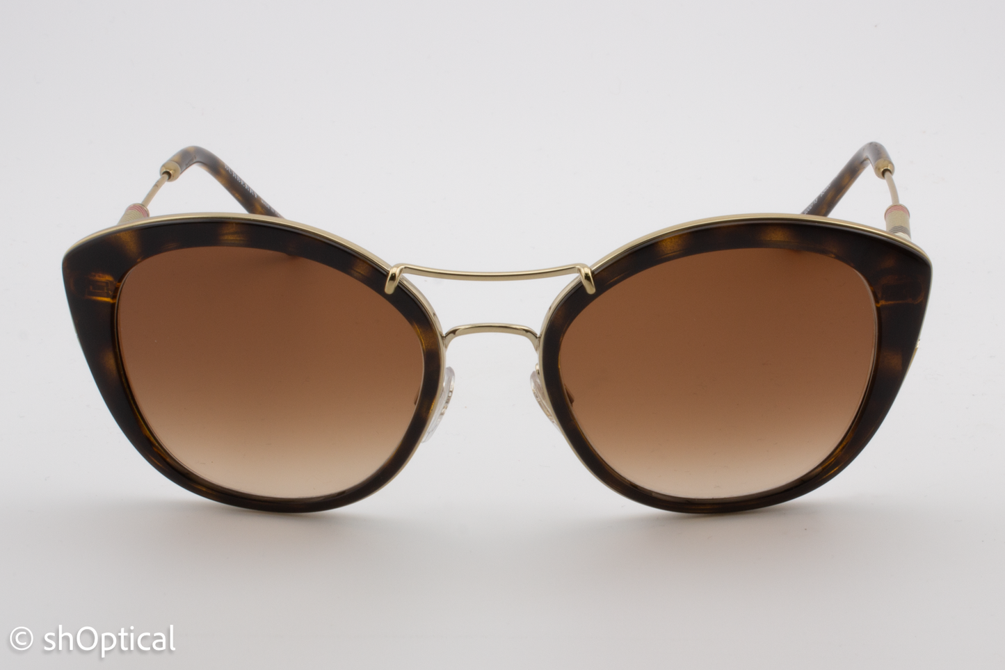 Burberry B4251-Q 3002/13 Womens Full Rim Sunglasses Tortoiseshell, Gold & Tartan 53mm