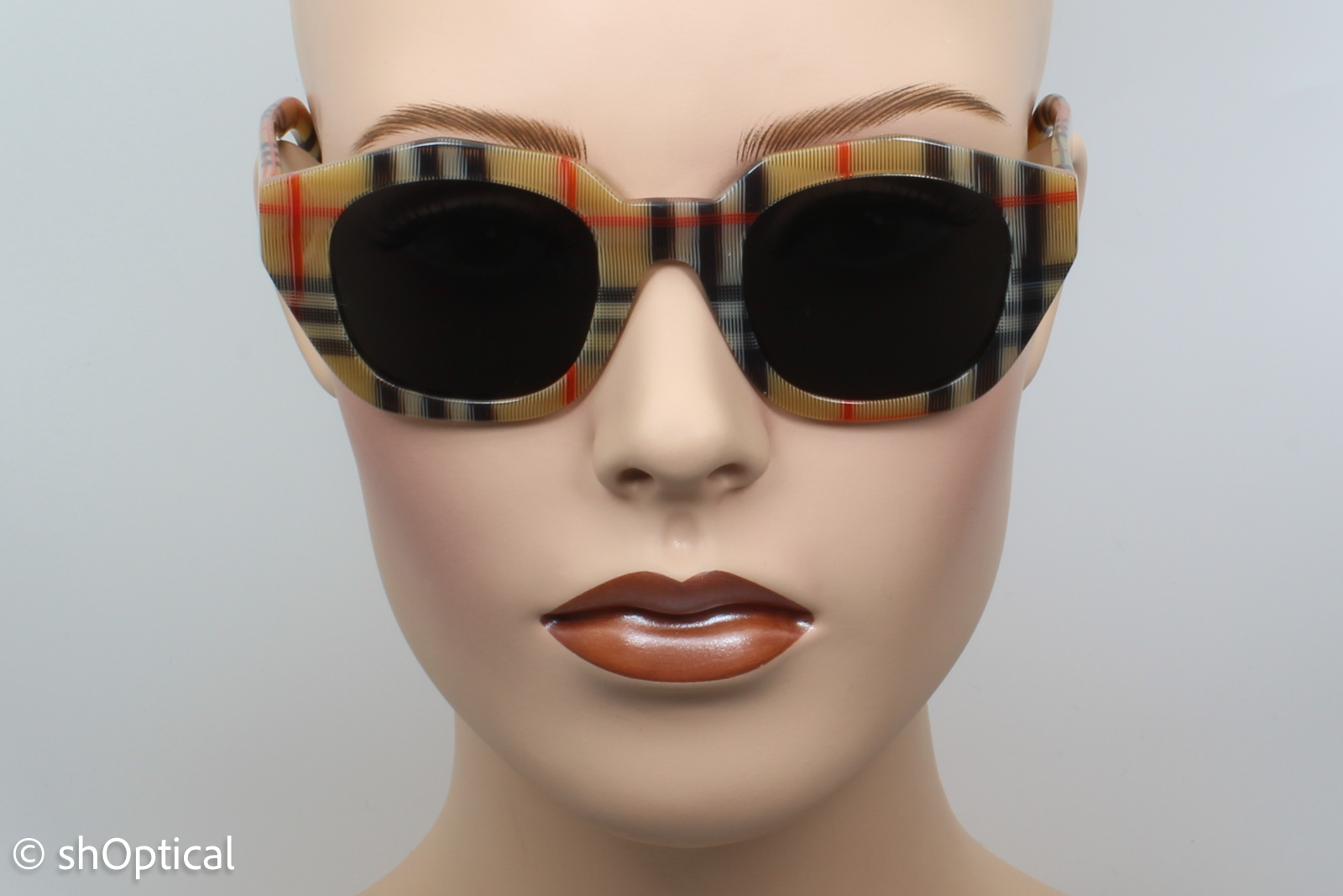 Burberry B4288 3778/87 Womens Full Rim Sunglasses Tartan 46mm