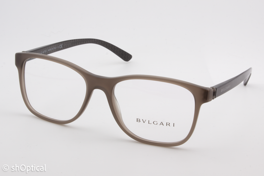 Bvlgari 3036  Male Square Glasses Frame Matte Turtledove Grey 55mm