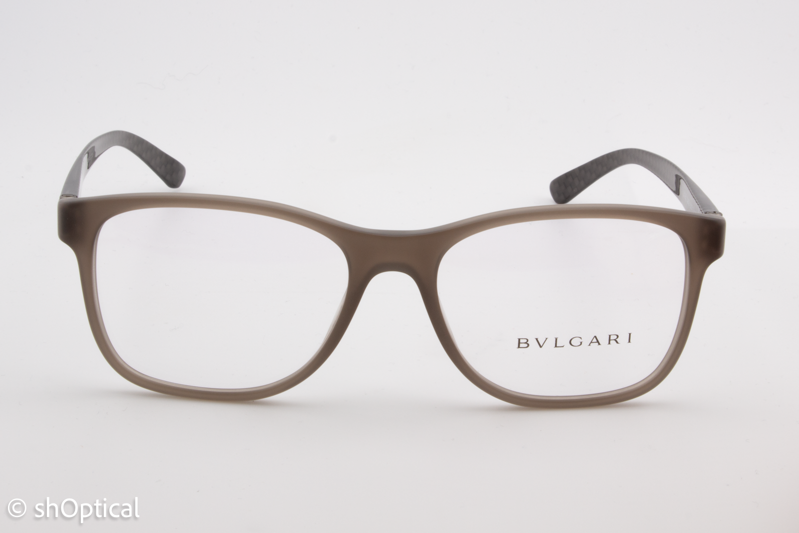 Bvlgari 3036  Male Square Glasses Frame Matte Turtledove Grey 55mm