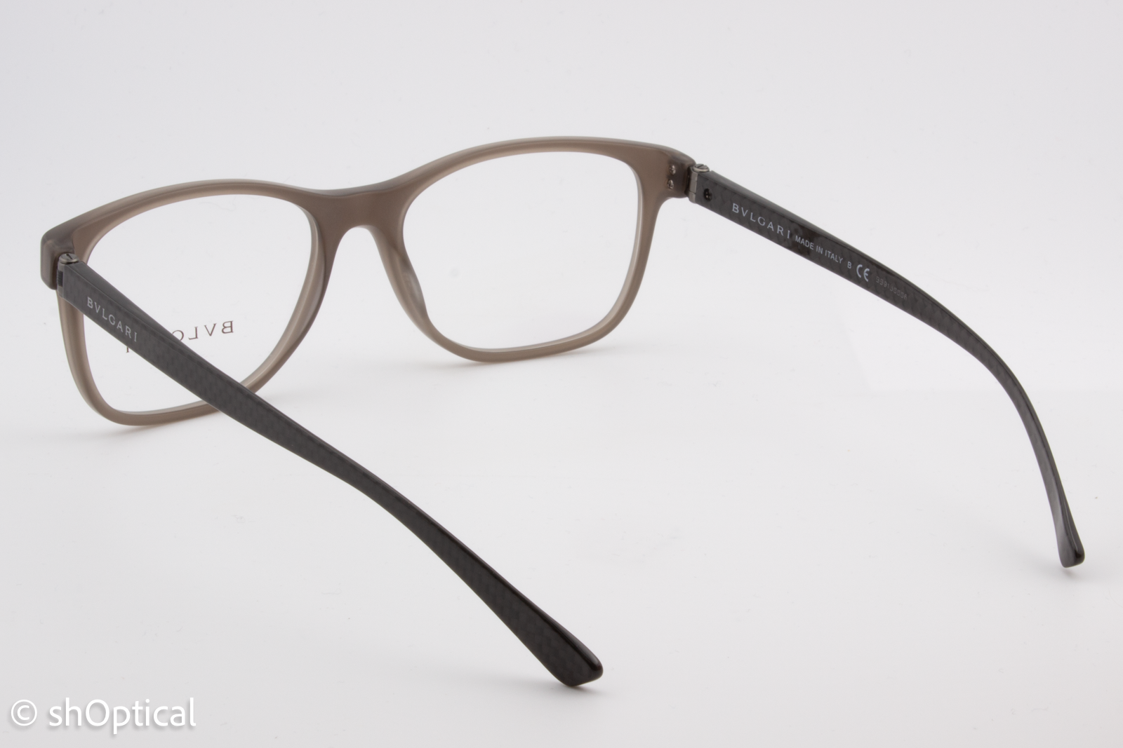 Bvlgari 3036  Male Square Glasses Frame Matte Turtledove Grey 55mm
