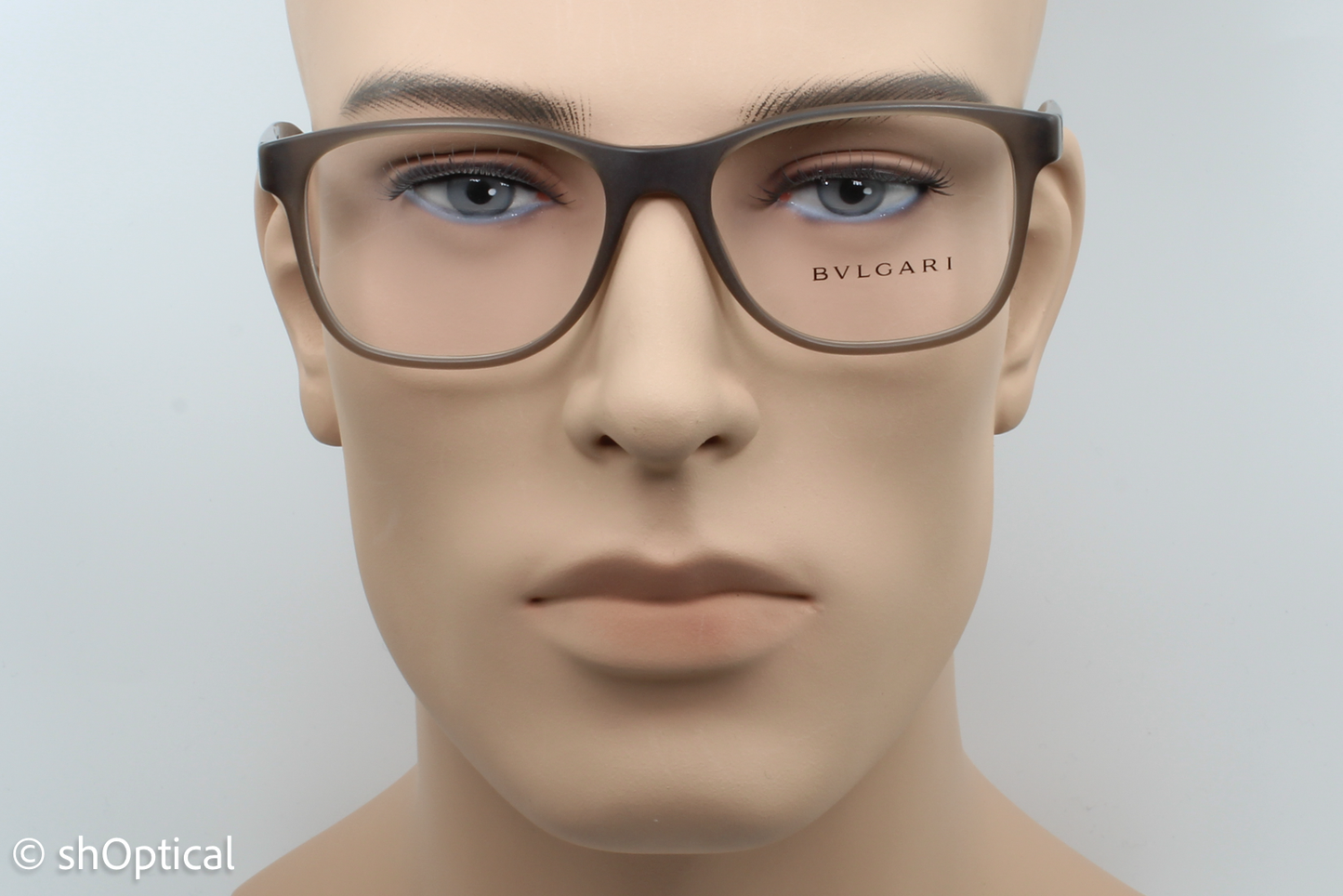 Bvlgari 3036  Male Square Glasses Frame Matte Turtledove Grey 55mm