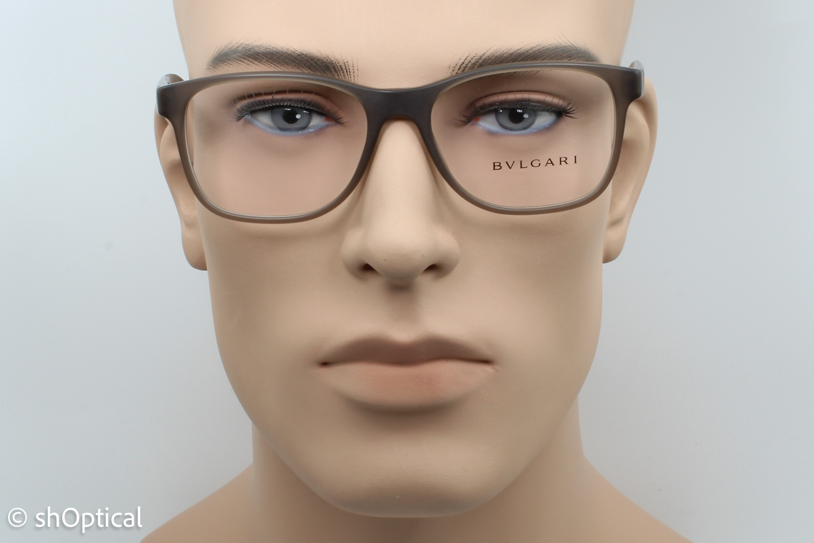 Bvlgari 3036  Male Square Glasses Frame Matte Turtledove Grey 55mm