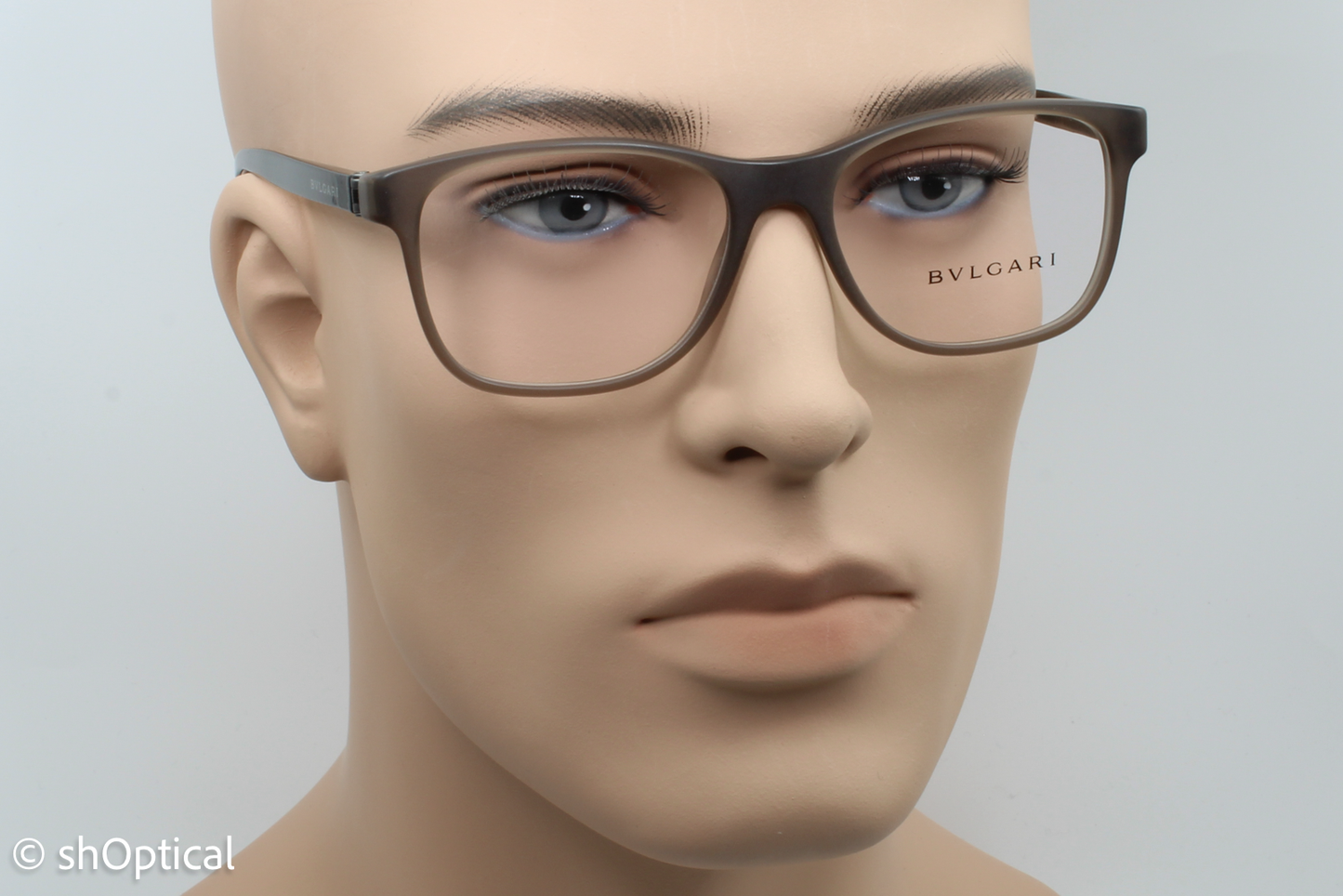 Bvlgari 3036  Male Square Glasses Frame Matte Turtledove Grey 55mm