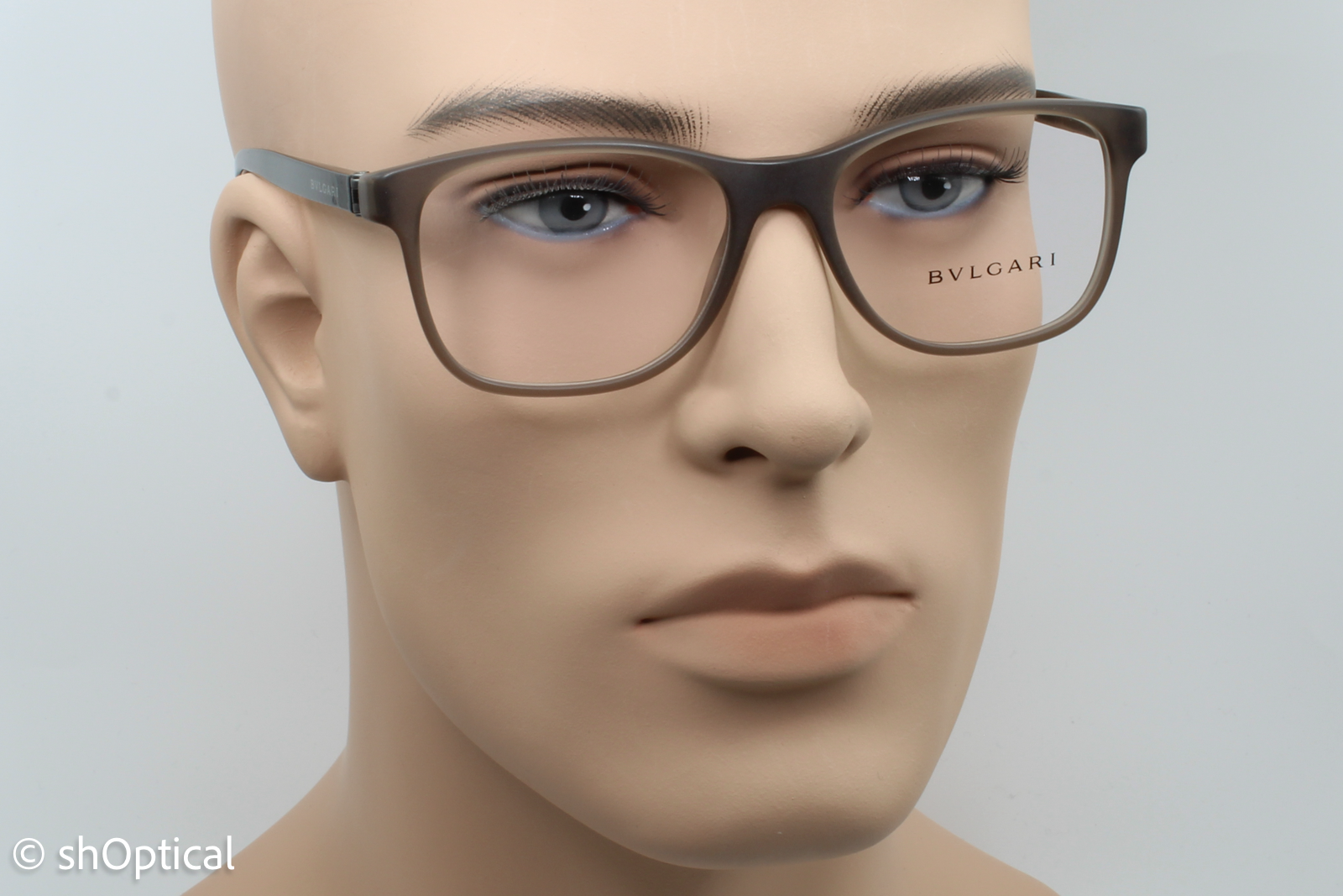 Bvlgari 3036  Male Square Glasses Frame Matte Turtledove Grey 55mm