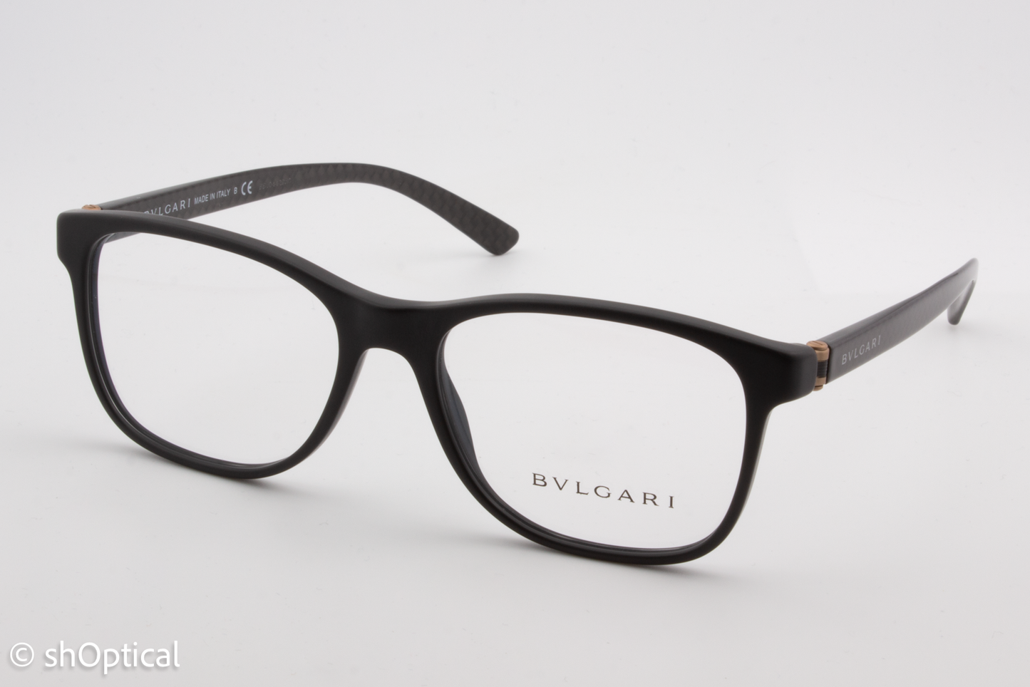 Bvlgari 3036  Male Square Glasses Frame Matte Black 55mm