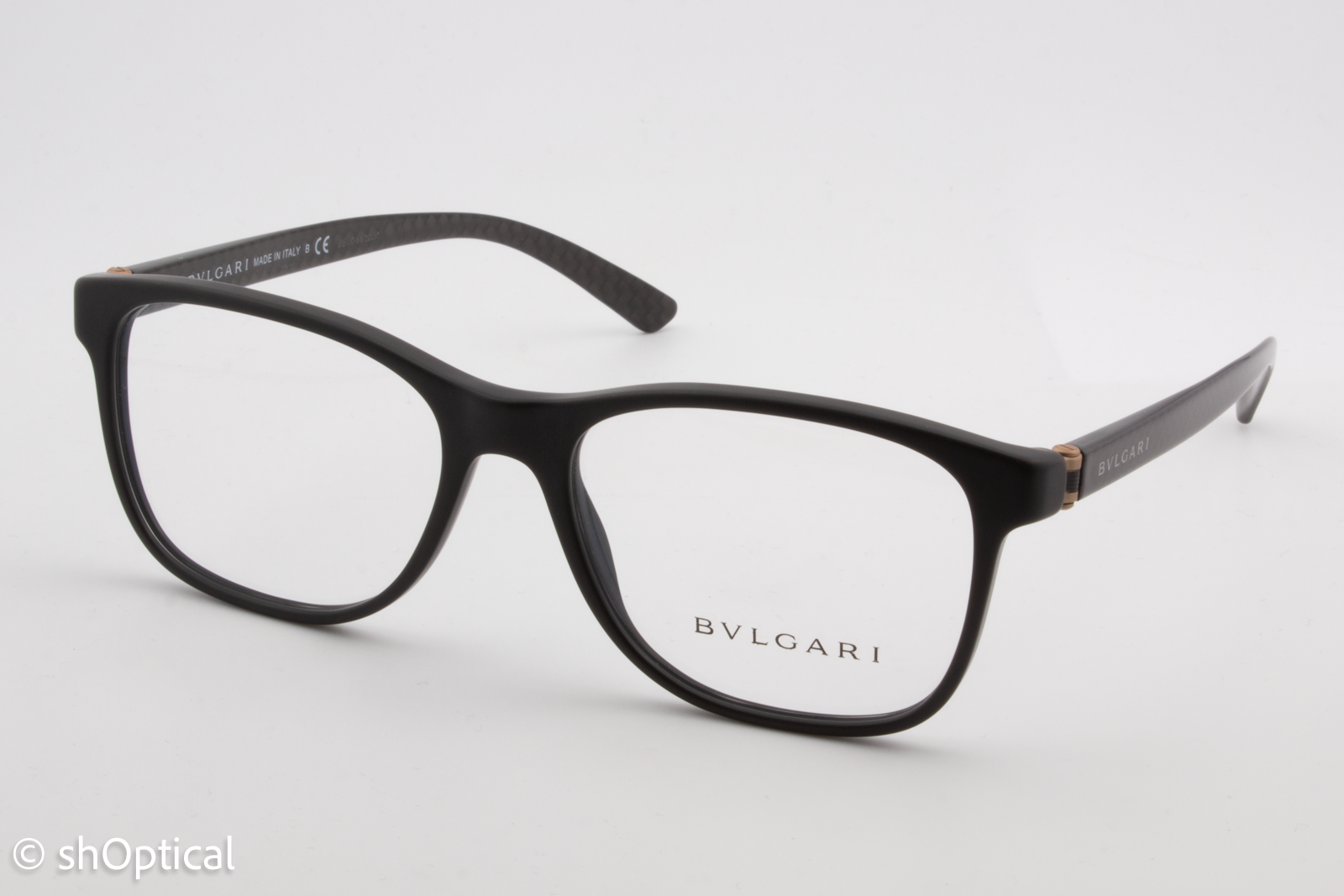 Bvlgari 3036  Male Square Glasses Frame Matte Black 55mm