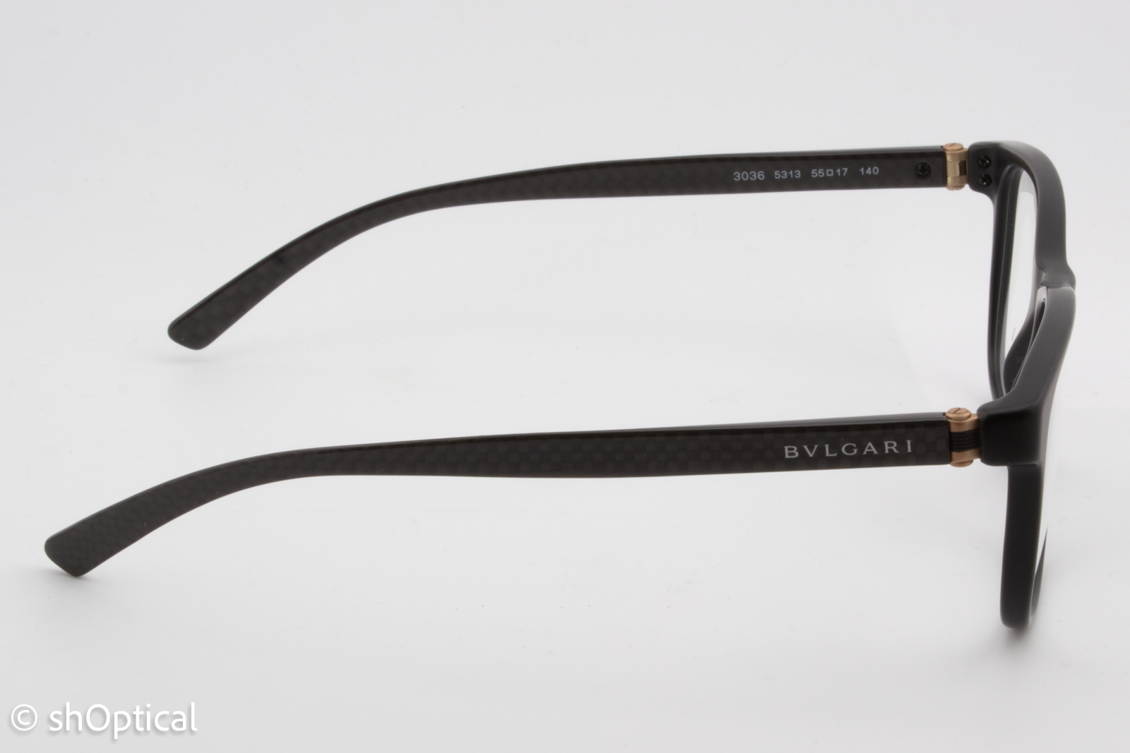 Bvlgari 3036  Male Square Glasses Frame Matte Black 55mm